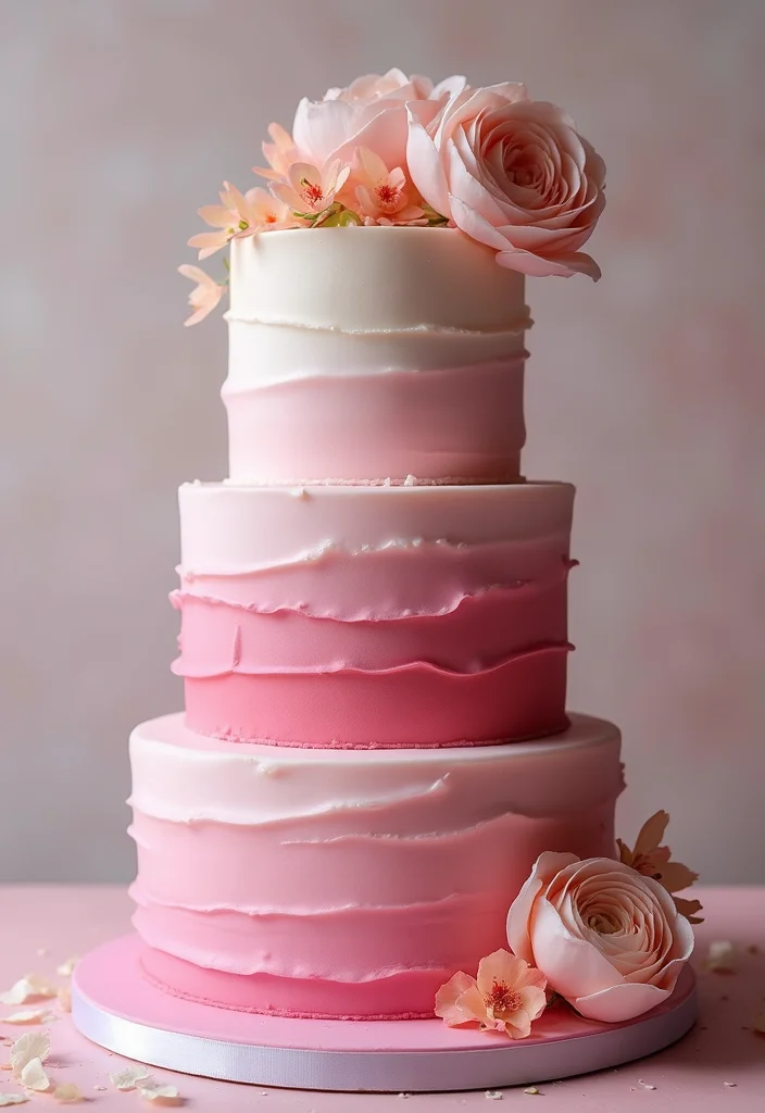 18 Stunning Bebefinn Cake Ideas Perfect for a Dreamy Baby Shower! - 12. Elegant Ombre Cake