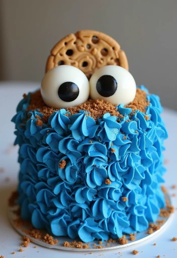 18 Stunning Bebefinn Cake Ideas Perfect for a Dreamy Baby Shower! - 13. Cookie Monster Cake