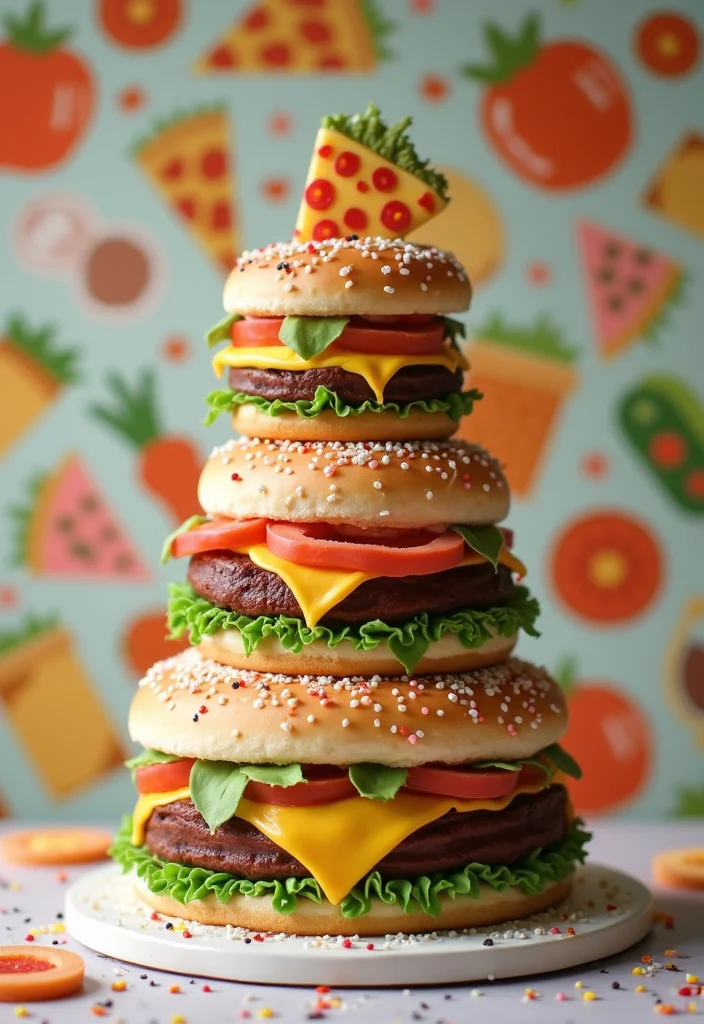 20 Fun 3 Tier Birthday Cake Designs That Are Total Show-Stoppers! - 13. Foodie Cake