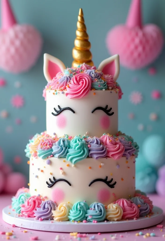 20 Fun 3 Tier Birthday Cake Designs That Are Total Show-Stoppers! - 18. Magical Unicorn Cake