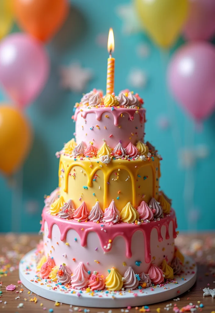 20 Fun 3 Tier Birthday Cake Designs That Are Total Show-Stoppers! - 19. Birthday Blast Cake