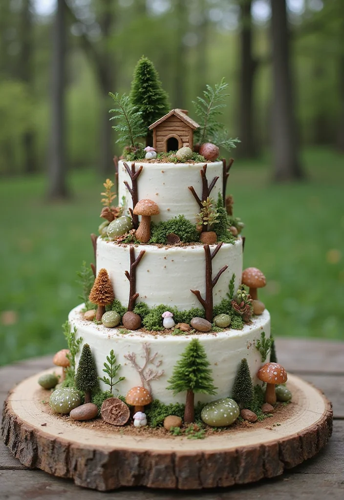 20 Fun 3 Tier Birthday Cake Designs That Are Total Show-Stoppers! - 4. Woodland Adventure Cake