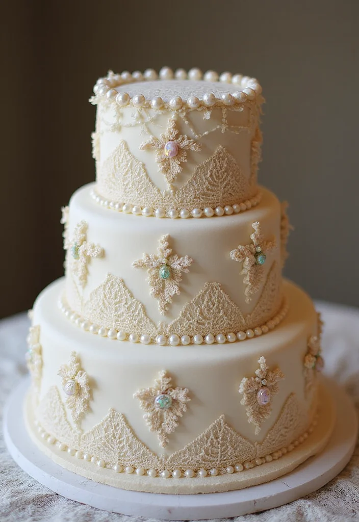 20 Fun 3 Tier Birthday Cake Designs That Are Total Show-Stoppers! - 7. Vintage Lace Cake