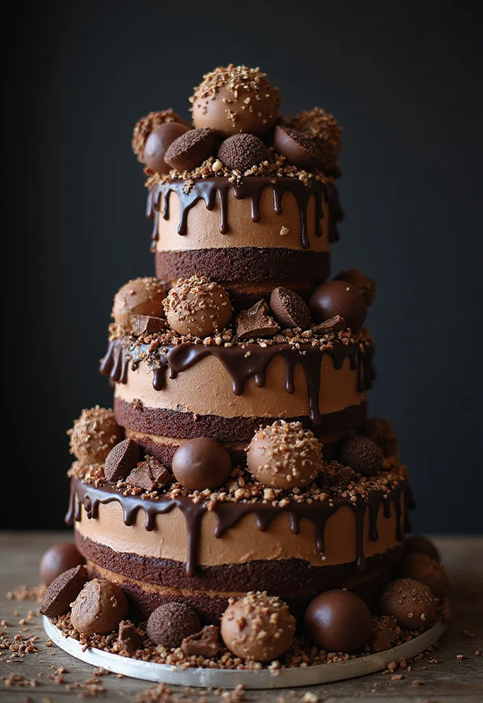 20 Fun 3 Tier Birthday Cake Designs That Are Total Show-Stoppers! - 8. Chocolate Explosion Cake