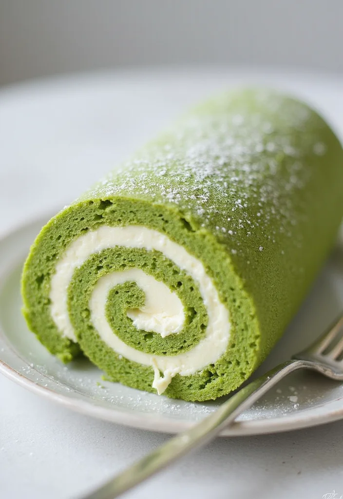 20 Matcha Cake Aesthetic Creations That Will Boost Your Instagram Game! - 10. Matcha Swiss Roll
