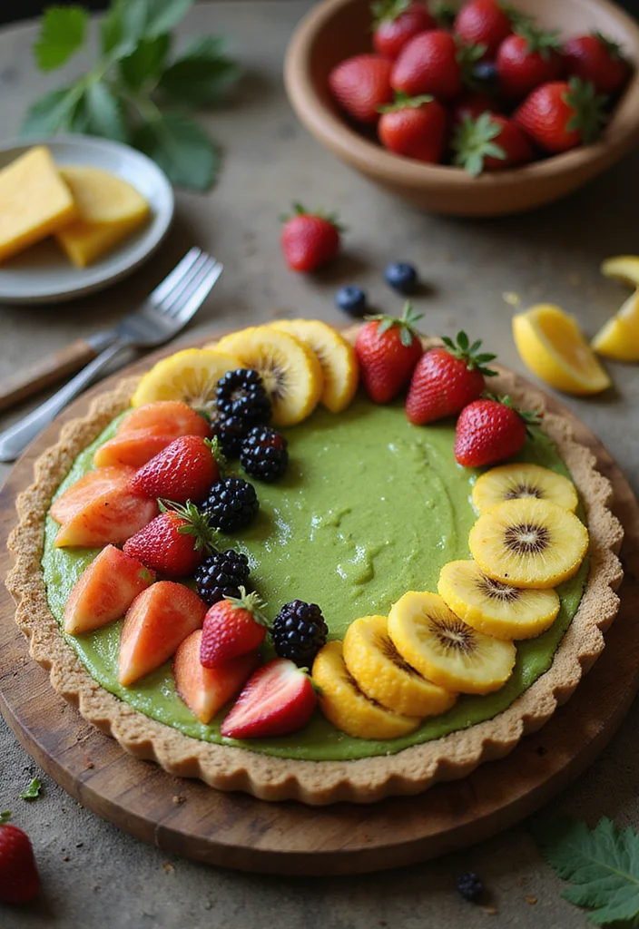 20 Matcha Cake Aesthetic Creations That Will Boost Your Instagram Game! - 15. Matcha Fruit Tart
