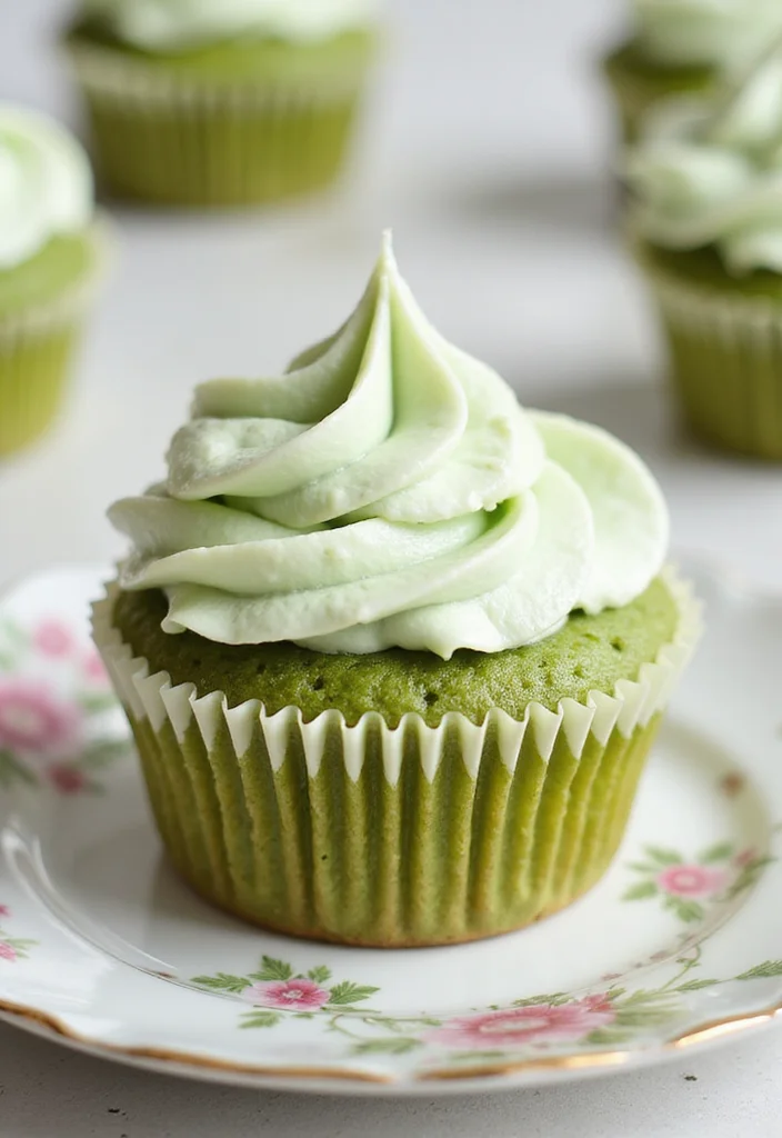 20 Matcha Cake Aesthetic Creations That Will Boost Your Instagram Game! - 2. Matcha Cupcakes with Cream Cheese Frosting