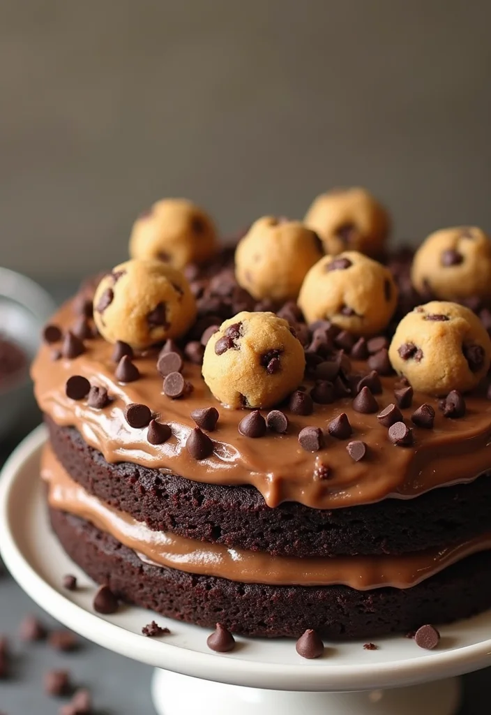 20 Mindful Eating Healthy Cakes That Satisfy Your Sweet Tooth Without the Guilt! - 15. Chocolate Chip Cookie Dough Cake