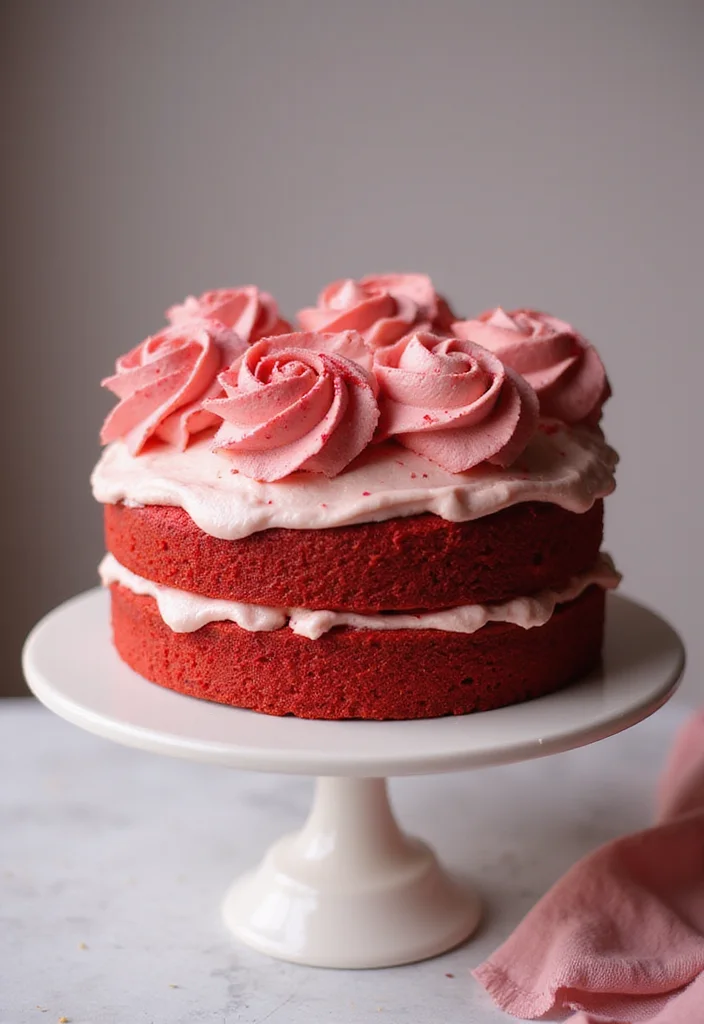 20 Stunning Rose Cake Ideas That Will Make Your Dessert Dreams Come True! - 15. Red Velvet Rose Cake