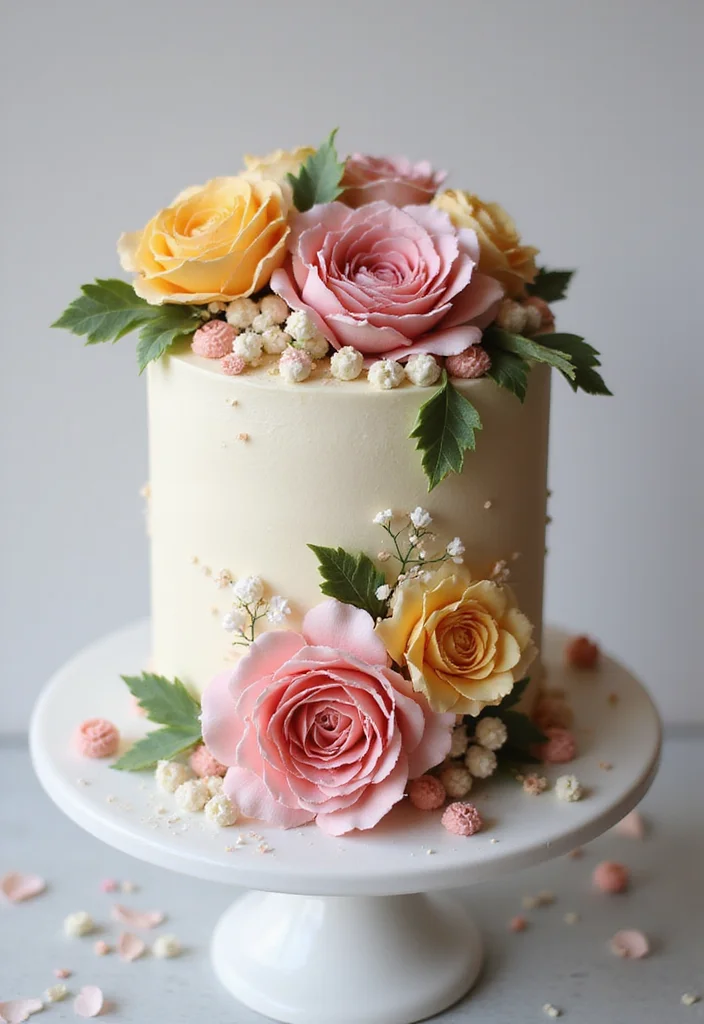 20 Unique Teacher Birthday Cake Ideas to Blow Their Mind (And Palate!) - 16. Fondant Flower Cake