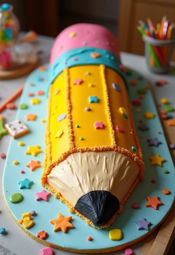 20 Unique Teacher Birthday Cake Ideas to Blow Their Mind (And Palate!) - 6. Pencil Cake