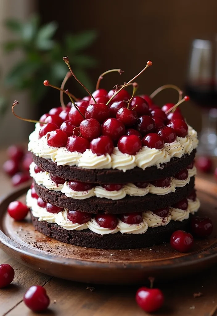 21 Jaw-Dropping Black Forest Cake Designs to Impress Your Friends (Especially #12!) - 10. Layered Celebration Cake