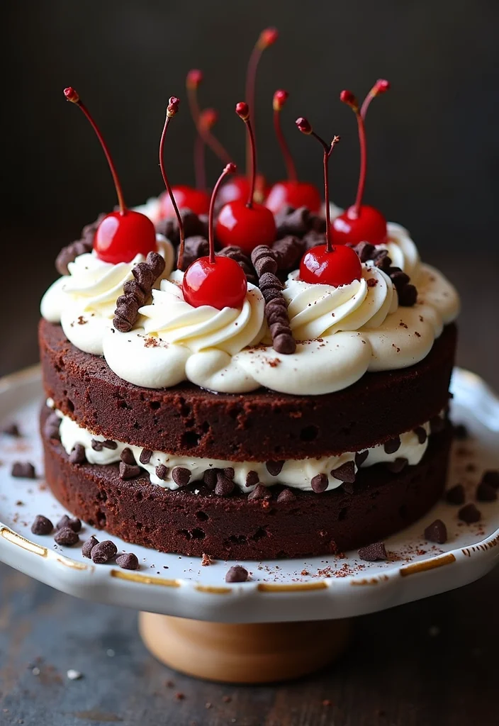21 Jaw-Dropping Black Forest Cake Designs to Impress Your Friends (Especially #12!) - 11. Chocolate Chip Surprise