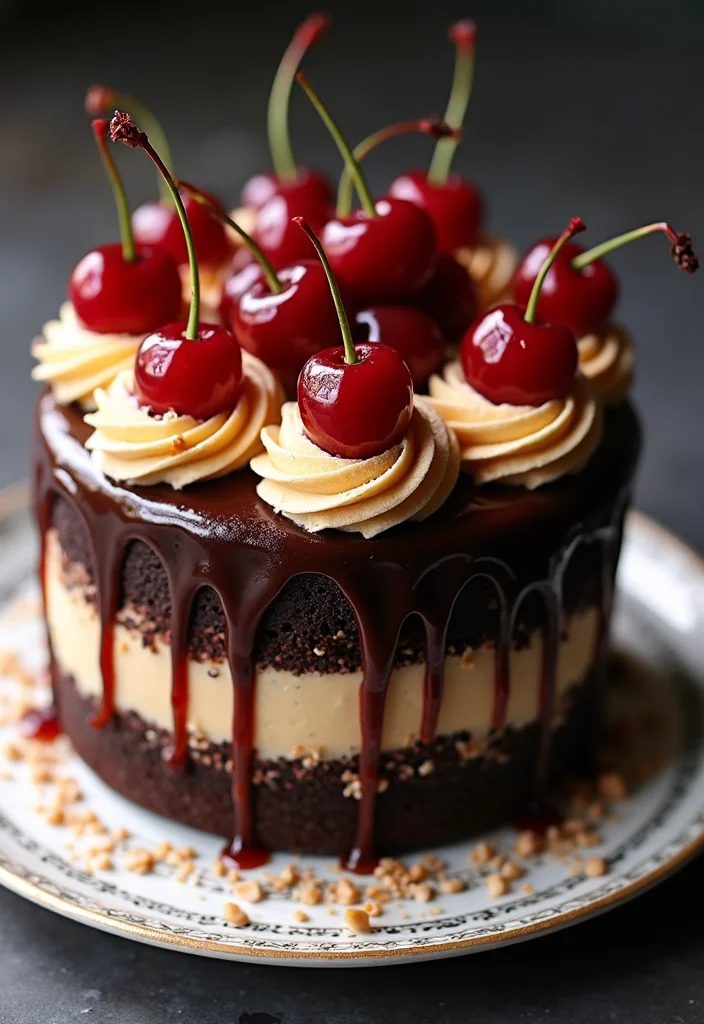 21 Jaw-Dropping Black Forest Cake Designs to Impress Your Friends (Especially #12!) - 14. Salted Caramel Drizzle