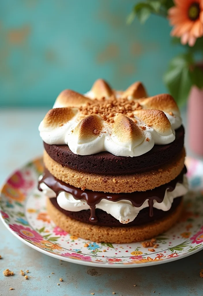 21 Jaw-Dropping Black Forest Cake Designs to Impress Your Friends (Especially #12!) - 15. S'mores Black Forest Cake