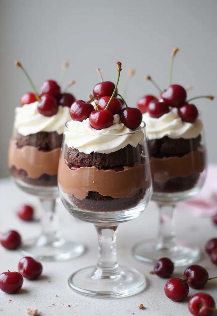 21 Jaw-Dropping Black Forest Cake Designs to Impress Your Friends (Especially #12!) - 16. Chocolate Cherry Parfait