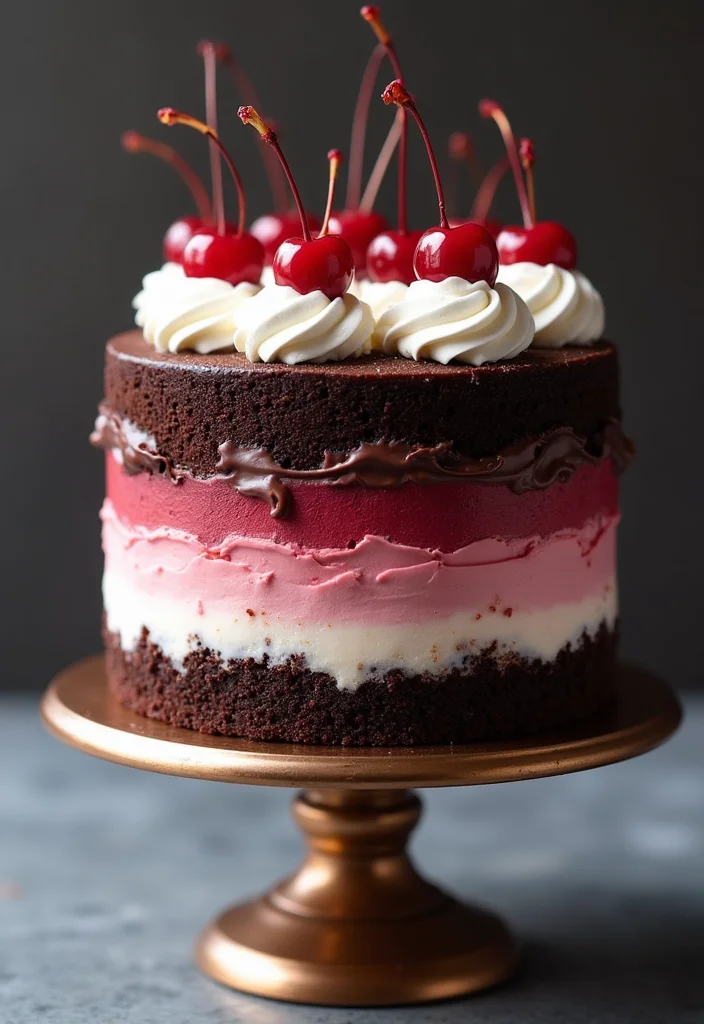 21 Jaw-Dropping Black Forest Cake Designs to Impress Your Friends (Especially #12!) - 2. Ombre Chocolate Delight