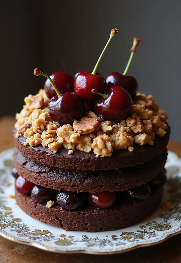 21 Jaw-Dropping Black Forest Cake Designs to Impress Your Friends (Especially #12!) - 21. Nutty Chocolate Crunch