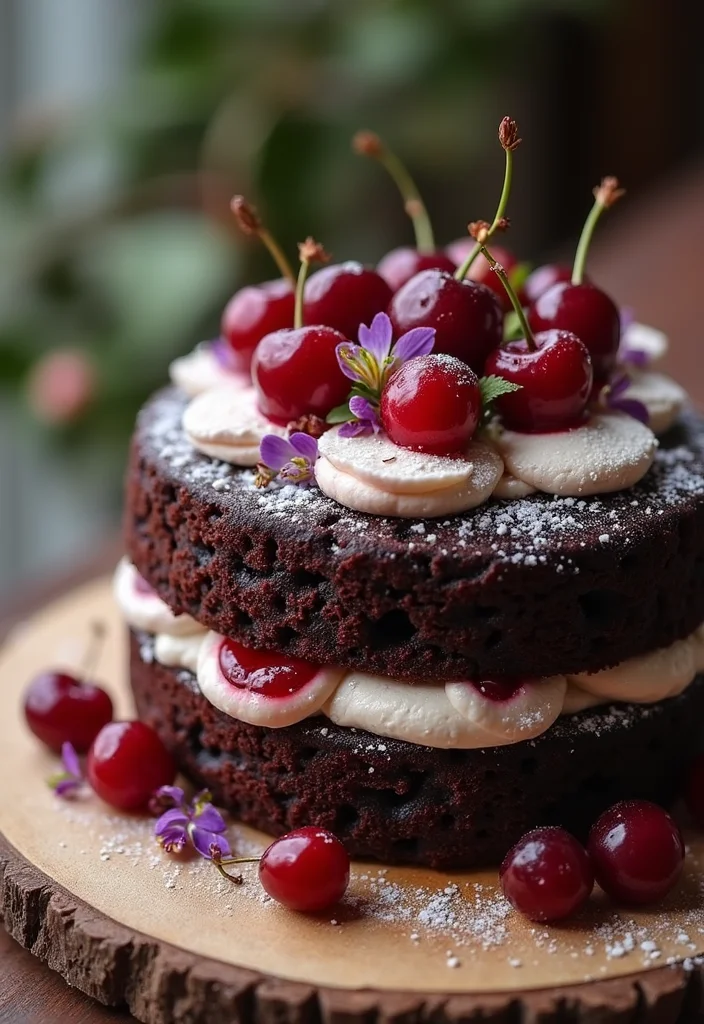 21 Jaw-Dropping Black Forest Cake Designs to Impress Your Friends (Especially #12!) - 3. Rustic Vintage Charm