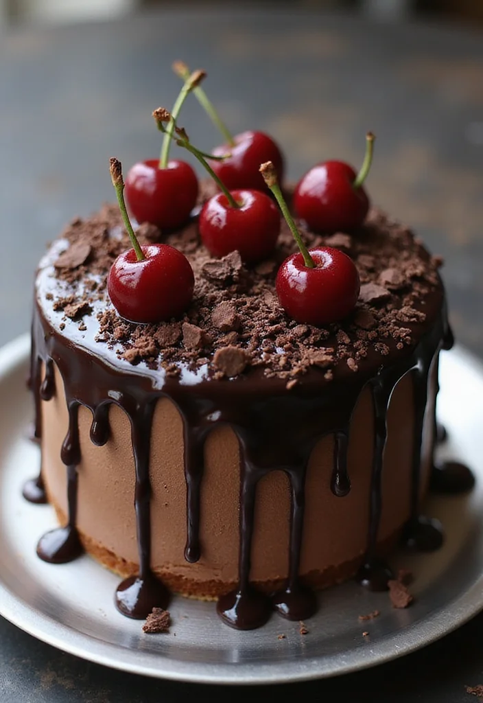 21 Jaw-Dropping Black Forest Cake Designs to Impress Your Friends (Especially #12!) - 4. Decadent Chocolate Drip