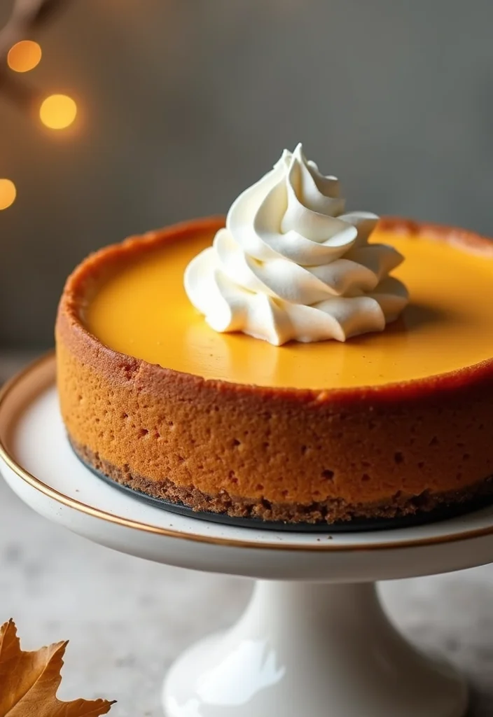 21 Themed 80th Birthday Cakes with Flavors That'll Take You Back in Time (Don't Miss #11!) - 17. Fun Pumpkin Cheesecake