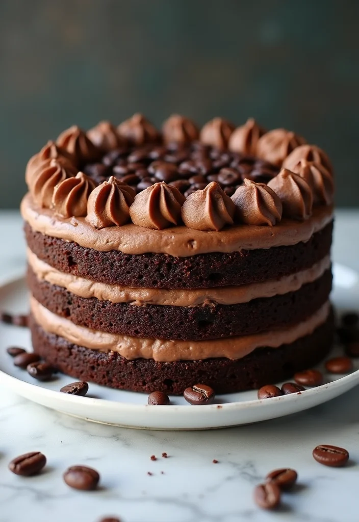 21 Themed 80th Birthday Cakes with Flavors That'll Take You Back in Time (Don't Miss #11!) - 18. Mocha Delight Cake