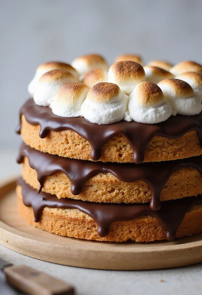 21 Themed 80th Birthday Cakes with Flavors That'll Take You Back in Time (Don't Miss #11!) - 20. S'mores Cake