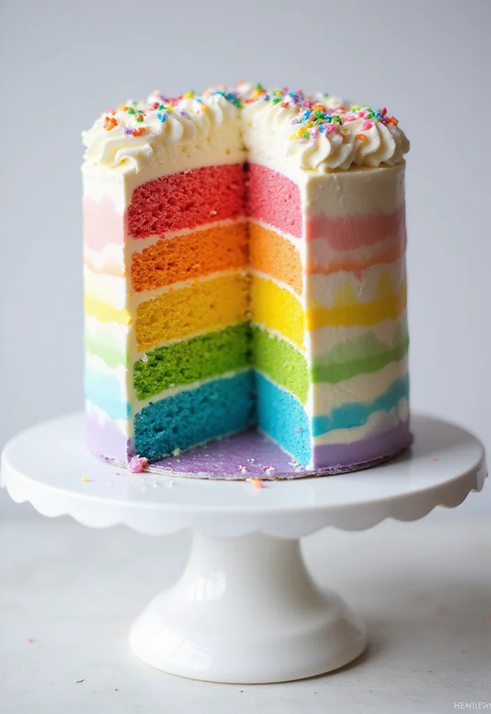 21 Themed 80th Birthday Cakes with Flavors That'll Take You Back in Time (Don't Miss #11!) - 3. Retro Rainbow Layers