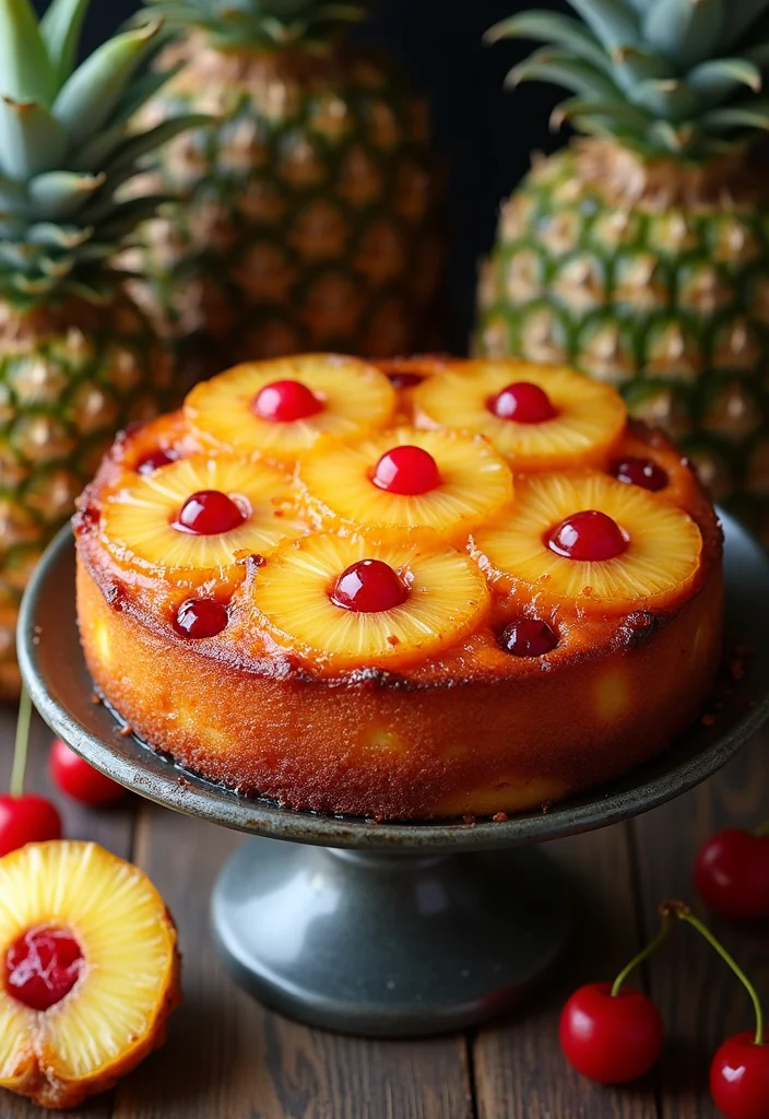 21 Themed 80th Birthday Cakes with Flavors That'll Take You Back in Time (Don't Miss #11!) - 8. Pineapple Upside-Down Cake