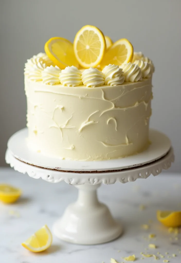 21 Themed 80th Birthday Cakes with Flavors That'll Take You Back in Time (Don't Miss #11!) - 9. Elegant Lemon Cake