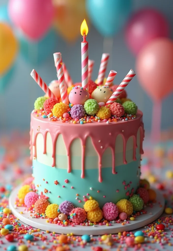 22 Creative and Funny 19th Birthday Cake Ideas to Make Your Party Unforgettable! - 11. The Candy Land Cake