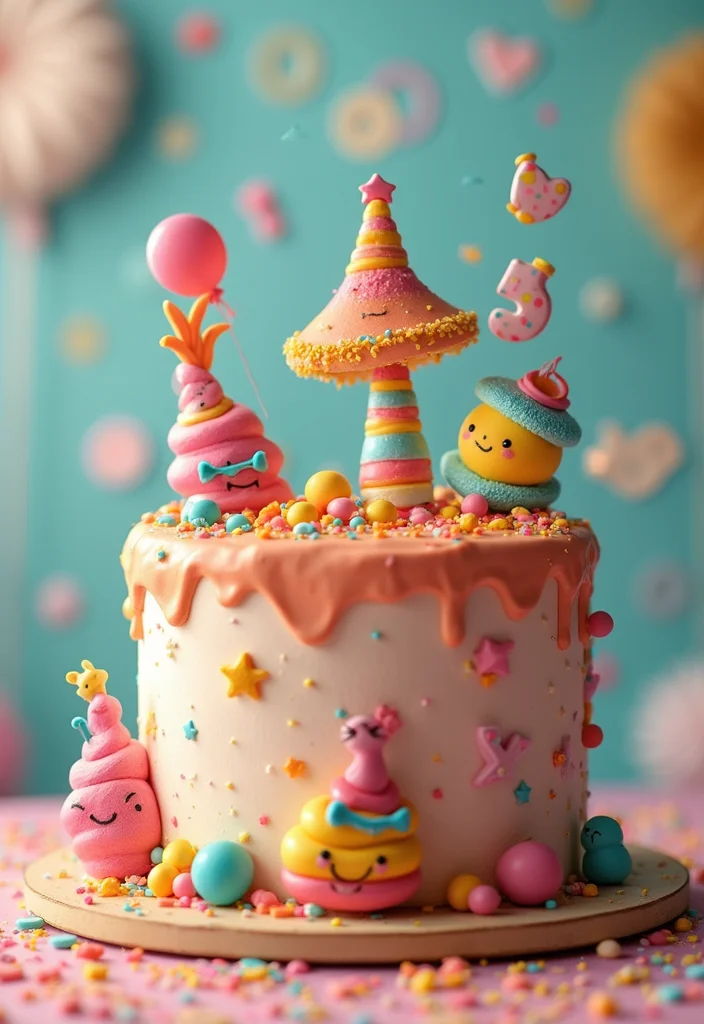 22 Creative and Funny 19th Birthday Cake Ideas to Make Your Party Unforgettable! - 19. The Whimsical Cake