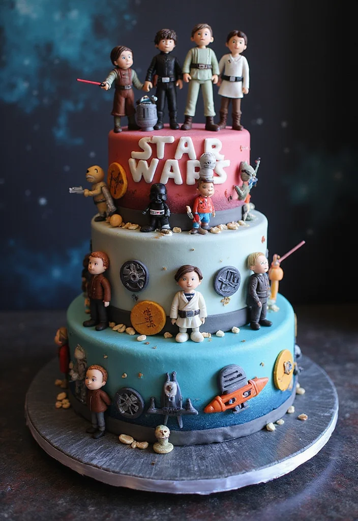 22 Themed 60th Birthday Cakes for Men That Will Make His Day Unforgettable (You’ll Love #9!) - 10. Star Wars Cake
