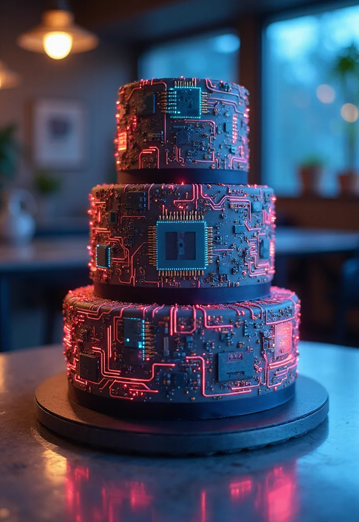 22 Themed 60th Birthday Cakes for Men That Will Make His Day Unforgettable (You’ll Love #9!) - 14. Technology Theme Cake