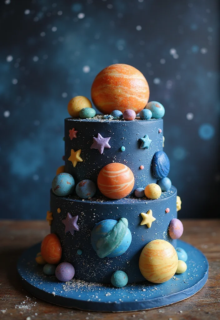 22 Themed 60th Birthday Cakes for Men That Will Make His Day Unforgettable (You’ll Love #9!) - 17. Space Theme Cake