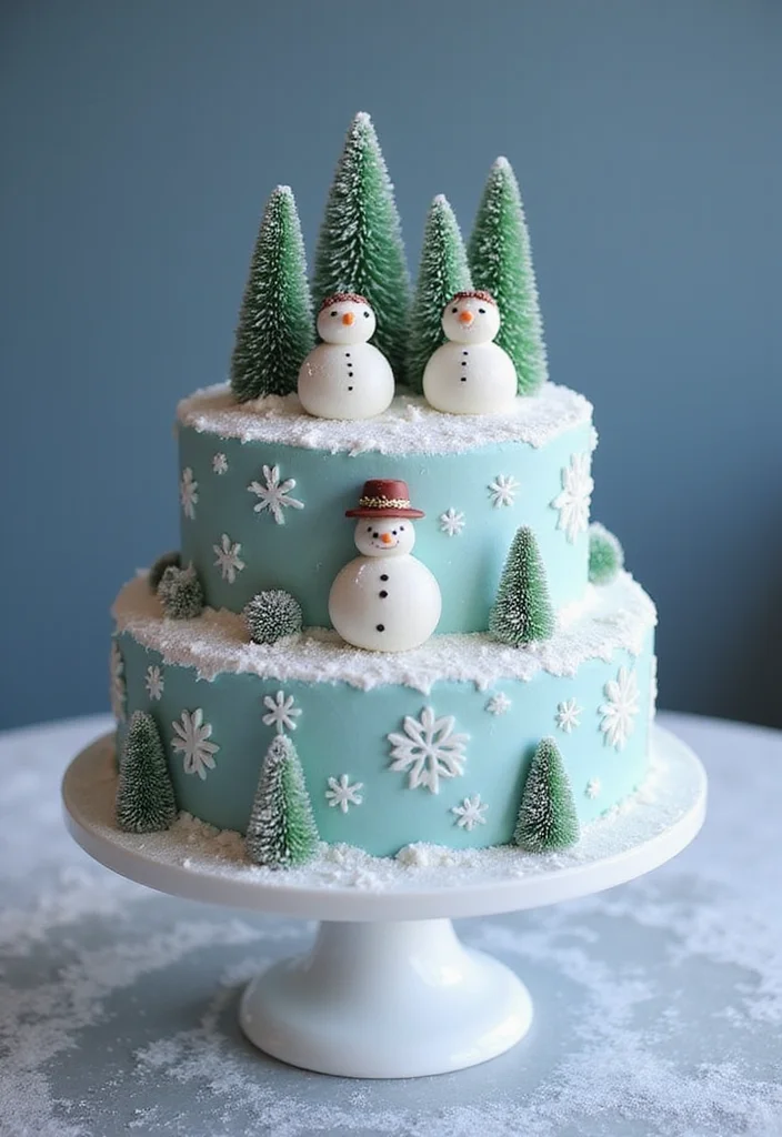 22 Themed 60th Birthday Cakes for Men That Will Make His Day Unforgettable (You’ll Love #9!) - 18. Winter Wonderland Cake