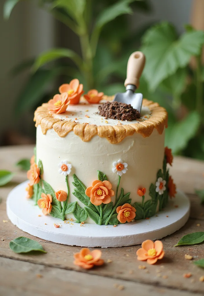 22 Themed 60th Birthday Cakes for Men That Will Make His Day Unforgettable (You’ll Love #9!) - 19. Gardening Theme Cake