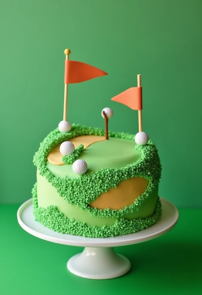22 Themed 60th Birthday Cakes for Men That Will Make His Day Unforgettable (You’ll Love #9!) - 2. Golf Course Cake