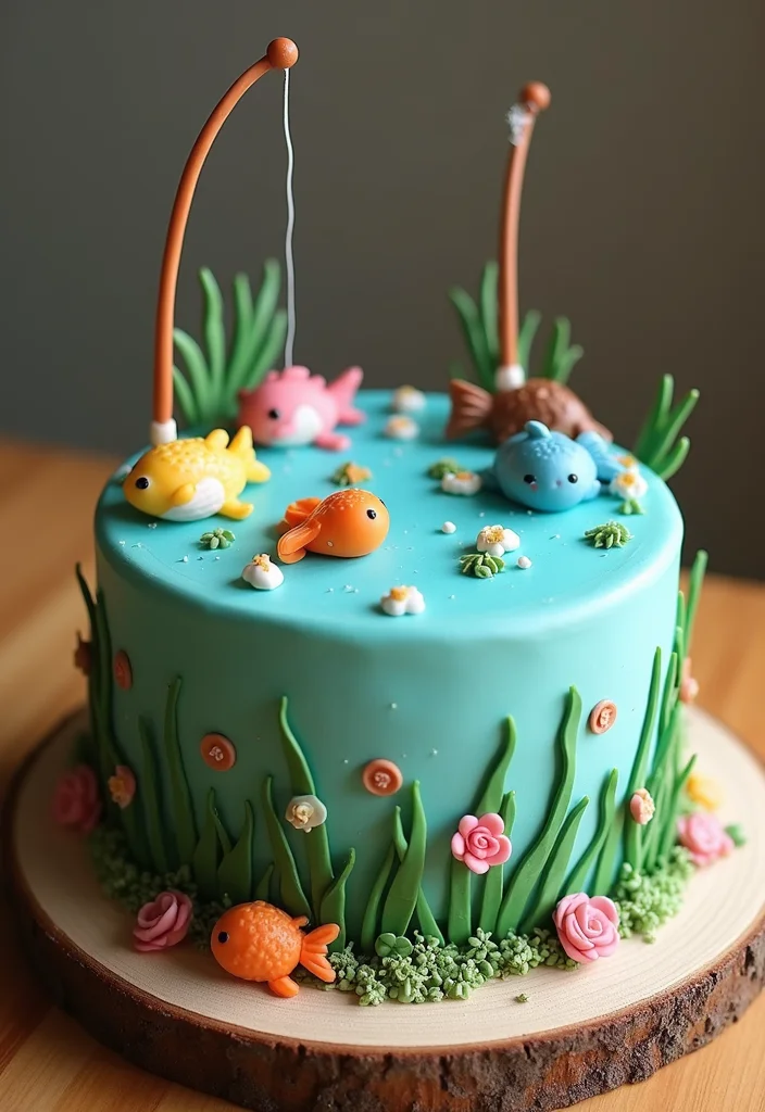 22 Themed 60th Birthday Cakes for Men That Will Make His Day Unforgettable (You’ll Love #9!) - 6. Fishing Theme Cake