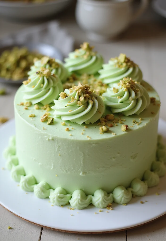 25 Holiday Cake Icing Ideas That Will Make Your Treats Shine (You'll Love #9!) - 23. Pistachio Frosting