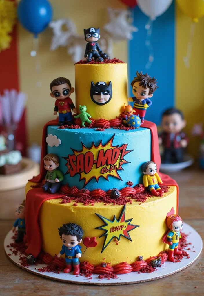 25 Whimsical Cake Ideas for Boys That'll Make Their Day Extra Special! - 1. Superhero Cake