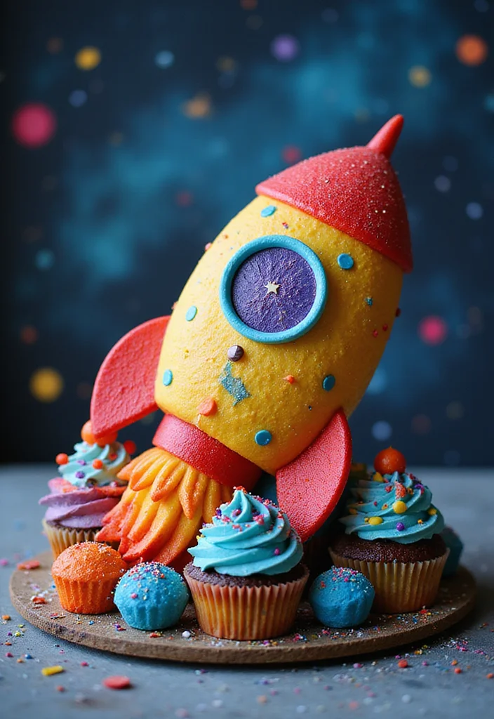 25 Whimsical Cake Ideas for Boys That'll Make Their Day Extra Special! - 14. Outer Space Cupcake Cake