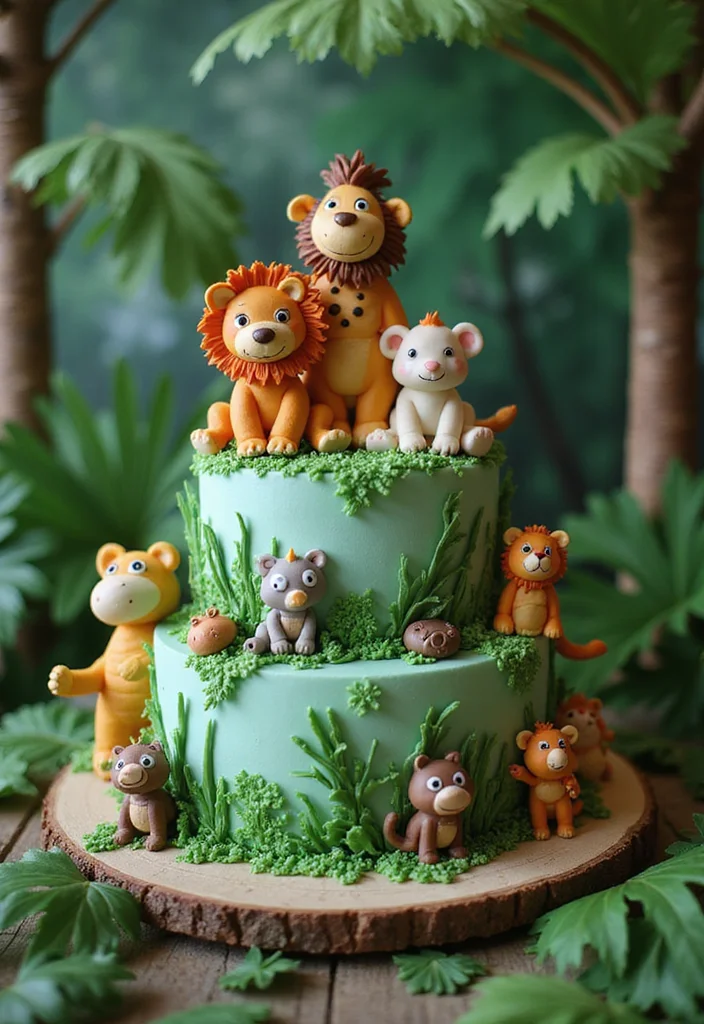 25 Whimsical Cake Ideas for Boys That'll Make Their Day Extra Special! - 16. Jungle Safari Cake