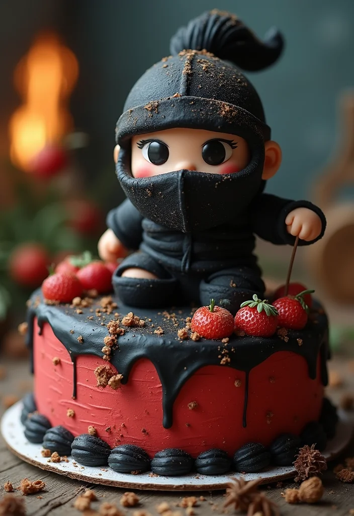 25 Whimsical Cake Ideas for Boys That'll Make Their Day Extra Special! - 22. Ninja Cake