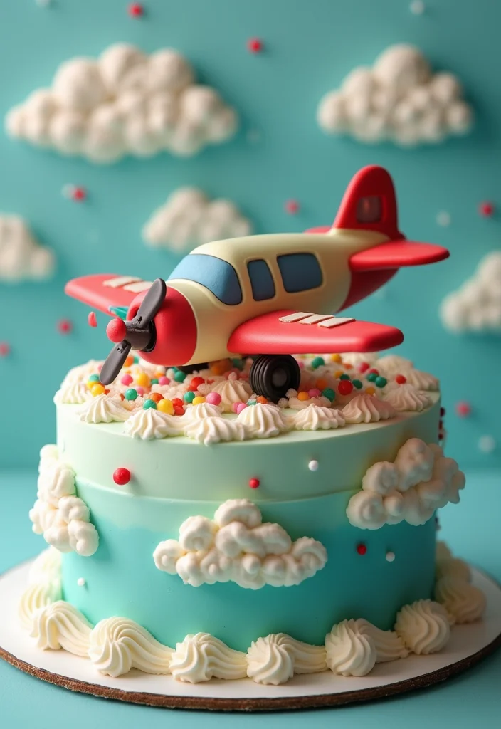 25 Whimsical Cake Ideas for Boys That'll Make Their Day Extra Special! - 23. Vintage Airplane Cake