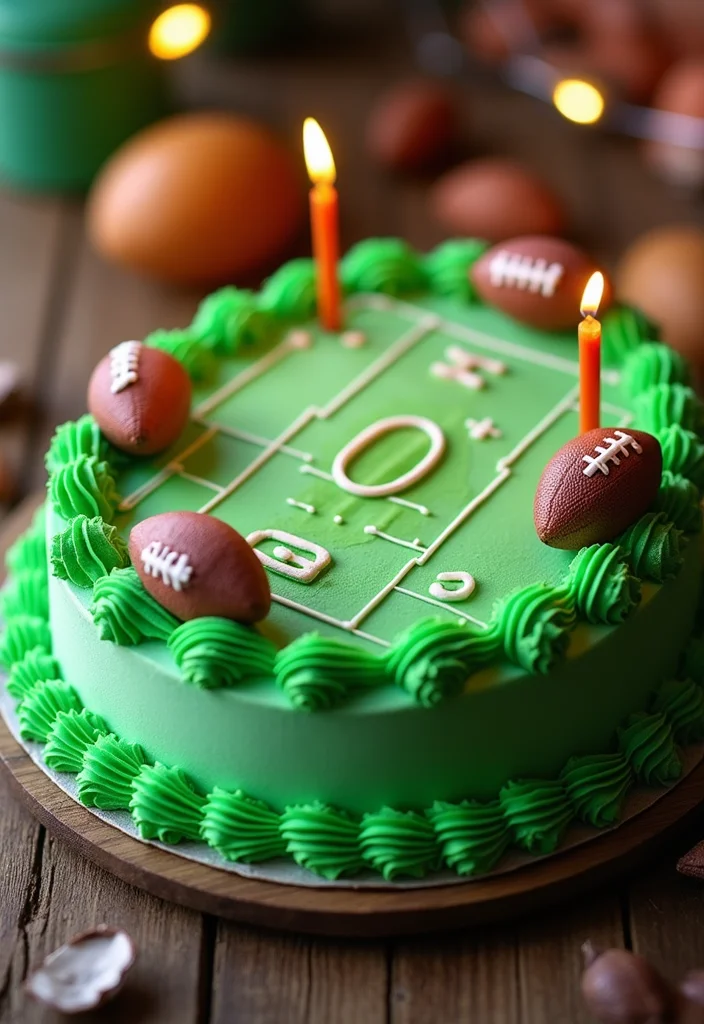 25 Whimsical Cake Ideas for Boys That'll Make Their Day Extra Special! - 5. Football Field Cake