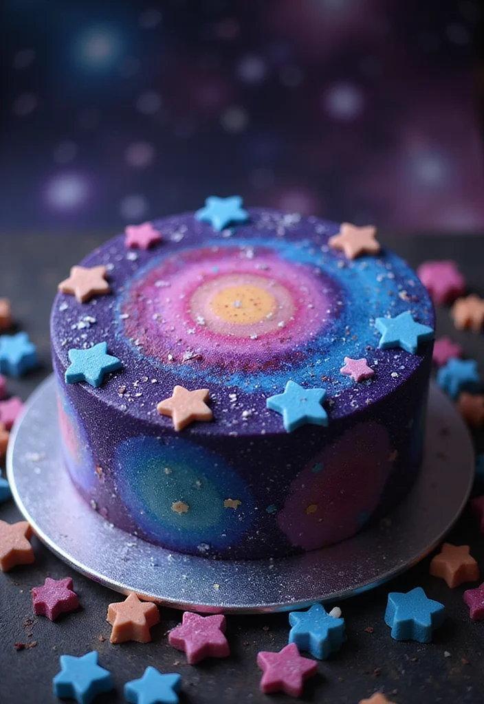 25 Whimsical Cake Ideas for Boys That'll Make Their Day Extra Special! - 8. Space Galaxy Cake