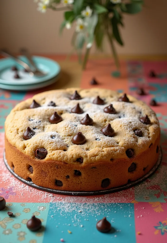 9 Easy 70th Birthday Cake Recipes for Men That You Can Whip Up in No Time! - 7. Decadent Chocolate Chip Cookie Cake