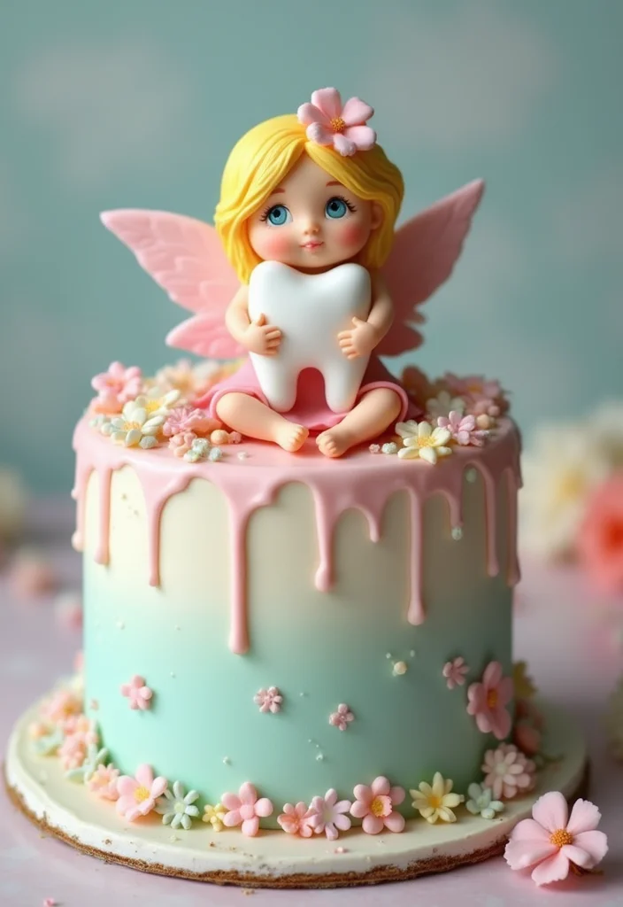 Celebrate Your Baby's Milestone with These 15 Delightful First Tooth Cake Ideas! - 1. Adorable Tooth Fairy Cake