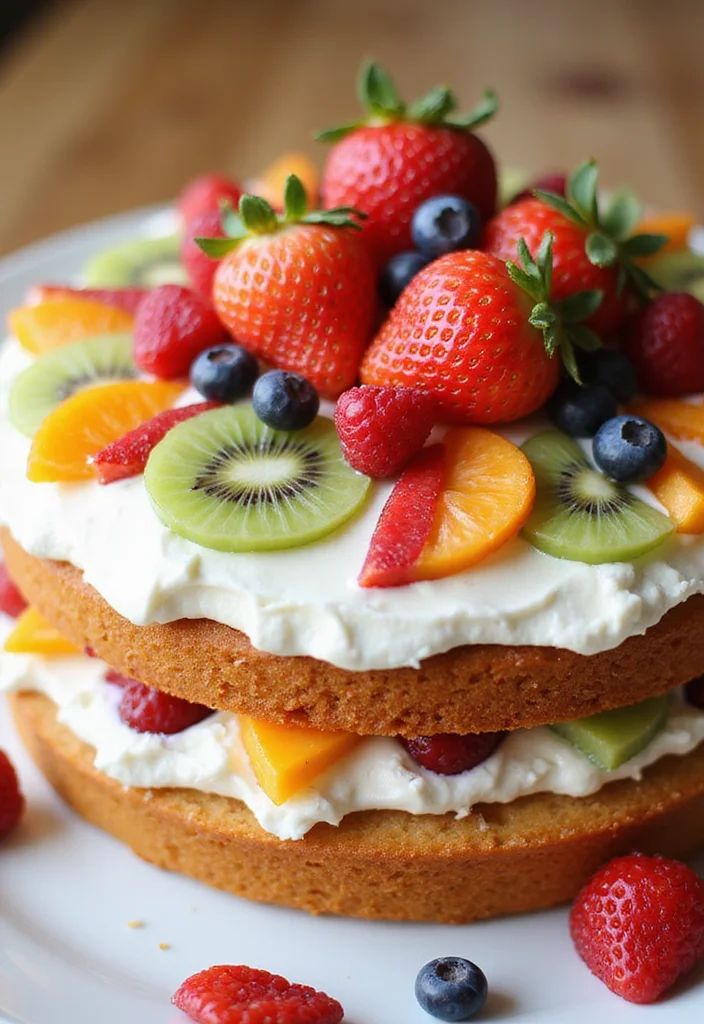 Celebrate Your Baby's Milestone with These 15 Delightful First Tooth Cake Ideas! - 10. Fruity Fiesta Cake